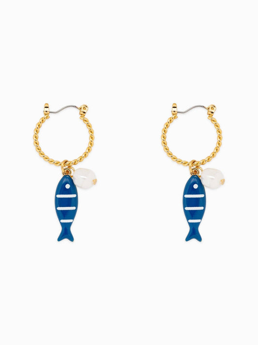 High Tide Blue Fish Earrings