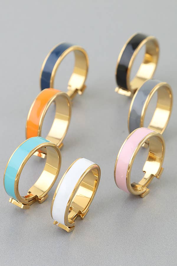 Enamel H Design Ring: Cobalt