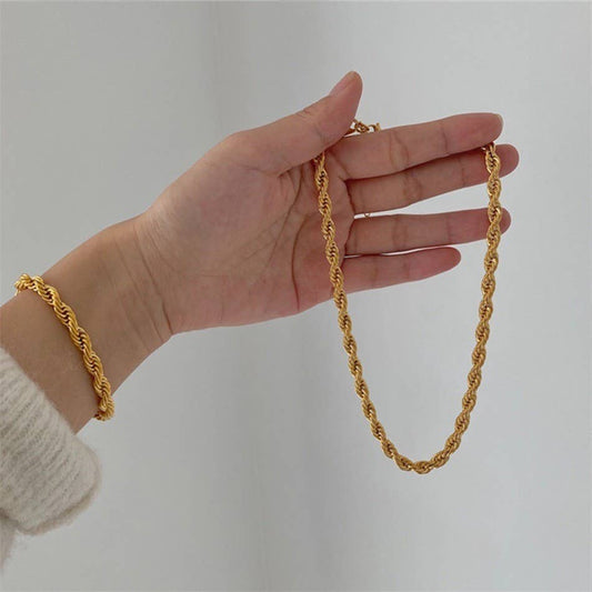 HEAT WAVE WATERPROOF ROPE CHAIN GOLD