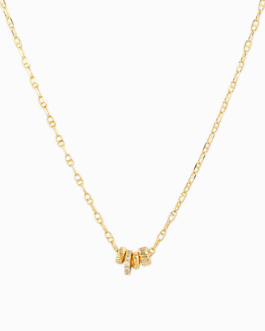 WISHFUL THINKING RONDELLE CZ CHARM NECKLACE: Gold