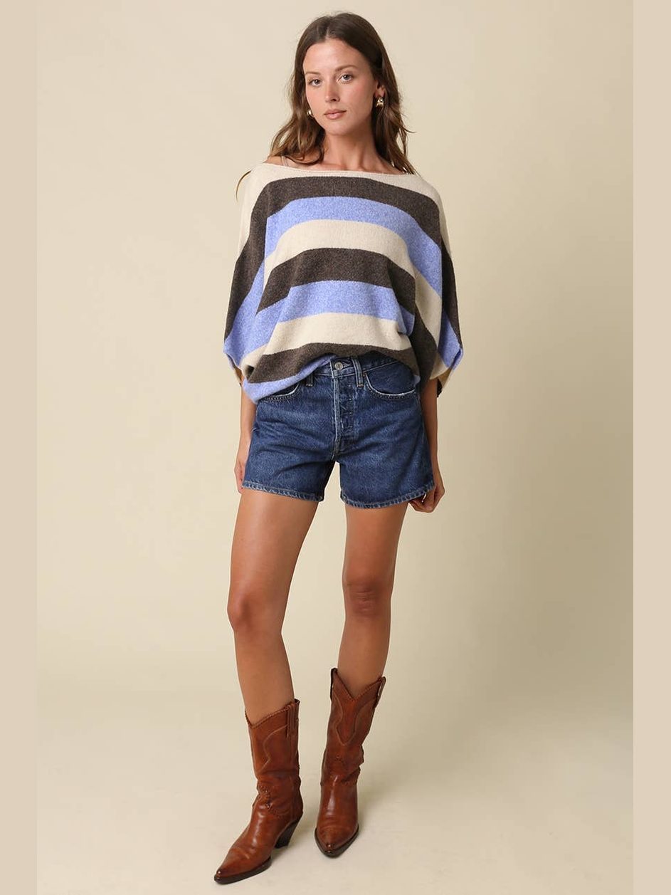 Katie Stripe Dolman Knit Top