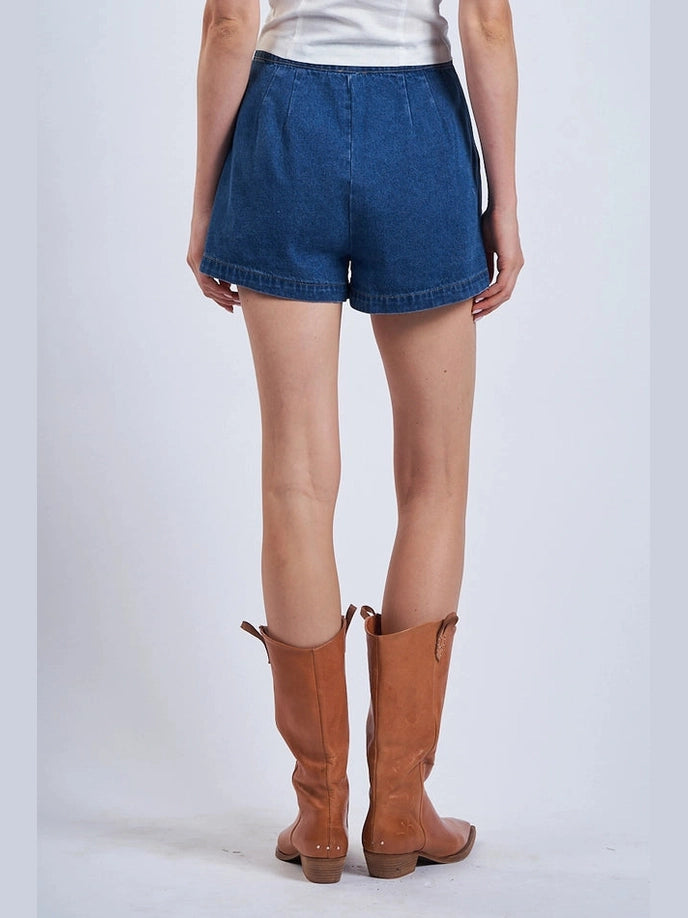 JAZZY WIDE LEG DENIM SHORTS