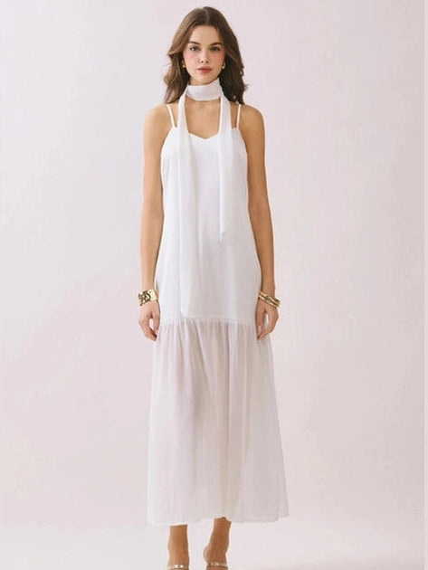 PARKER CHIFFON MAXI DRESS WHITE