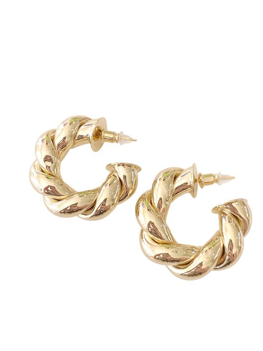 Gemelli Eden Twist Hoop Earring: Gold